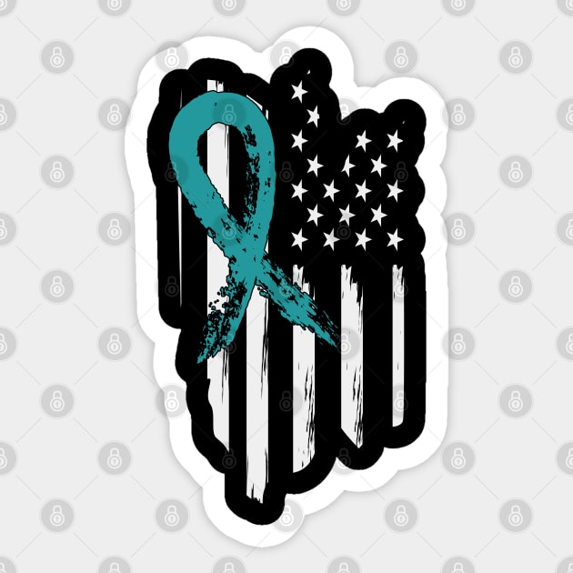 PTSD awareness ribbon distressed flag Sticker by PixieMomma Co